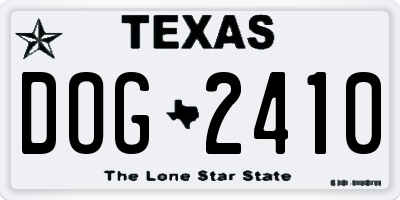 TX license plate DOG2410