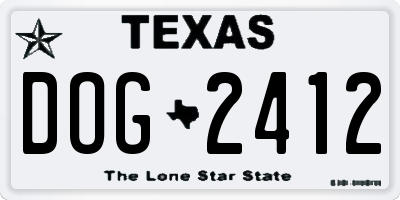 TX license plate DOG2412