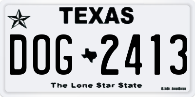 TX license plate DOG2413