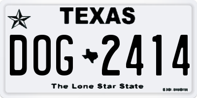 TX license plate DOG2414