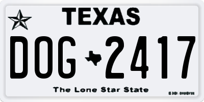 TX license plate DOG2417