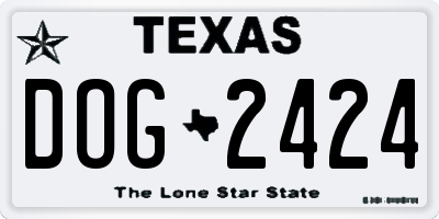 TX license plate DOG2424