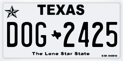TX license plate DOG2425