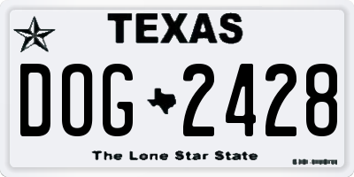 TX license plate DOG2428