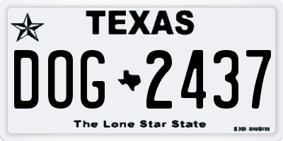 TX license plate DOG2437