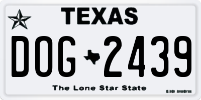 TX license plate DOG2439