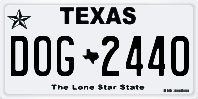 TX license plate DOG2440