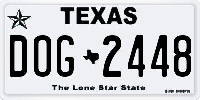 TX license plate DOG2448