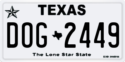 TX license plate DOG2449