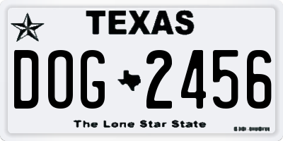 TX license plate DOG2456