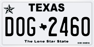 TX license plate DOG2460