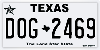 TX license plate DOG2469