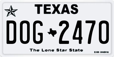 TX license plate DOG2470