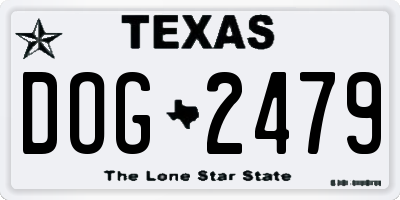 TX license plate DOG2479