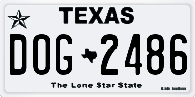 TX license plate DOG2486