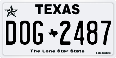 TX license plate DOG2487