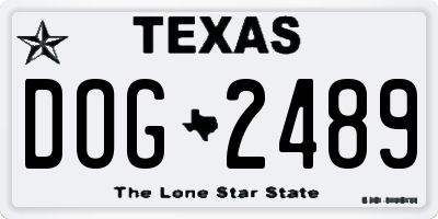 TX license plate DOG2489