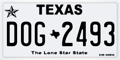 TX license plate DOG2493