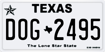 TX license plate DOG2495