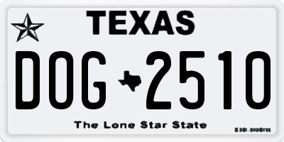 TX license plate DOG2510