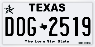 TX license plate DOG2519