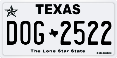 TX license plate DOG2522