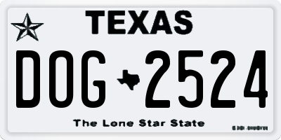 TX license plate DOG2524