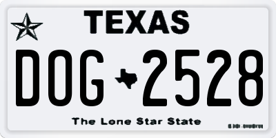 TX license plate DOG2528
