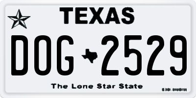 TX license plate DOG2529