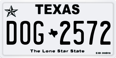 TX license plate DOG2572