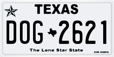 TX license plate DOG2621