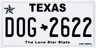 TX license plate DOG2622