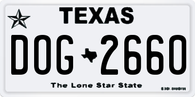TX license plate DOG2660