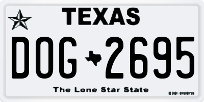 TX license plate DOG2695