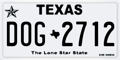 TX license plate DOG2712