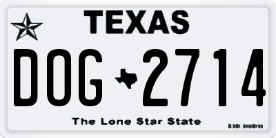 TX license plate DOG2714
