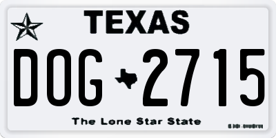 TX license plate DOG2715