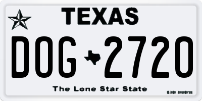 TX license plate DOG2720