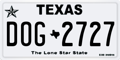 TX license plate DOG2727