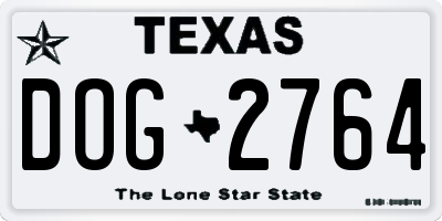 TX license plate DOG2764