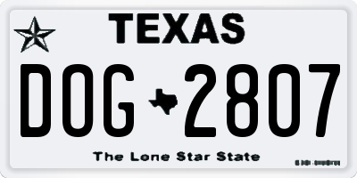 TX license plate DOG2807