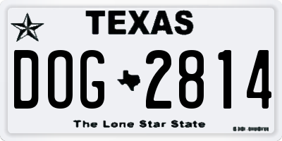 TX license plate DOG2814