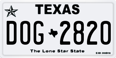 TX license plate DOG2820