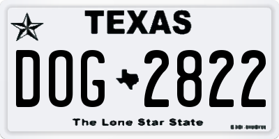 TX license plate DOG2822
