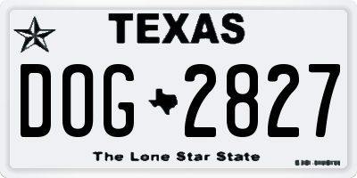 TX license plate DOG2827
