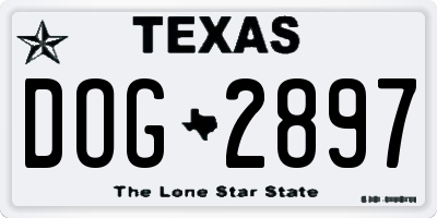 TX license plate DOG2897