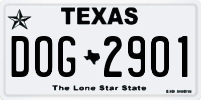 TX license plate DOG2901