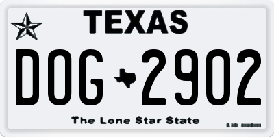 TX license plate DOG2902
