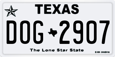 TX license plate DOG2907