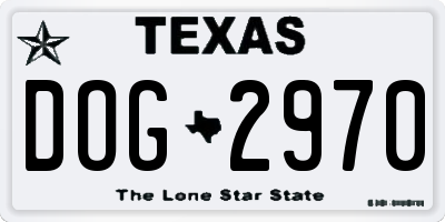 TX license plate DOG2970